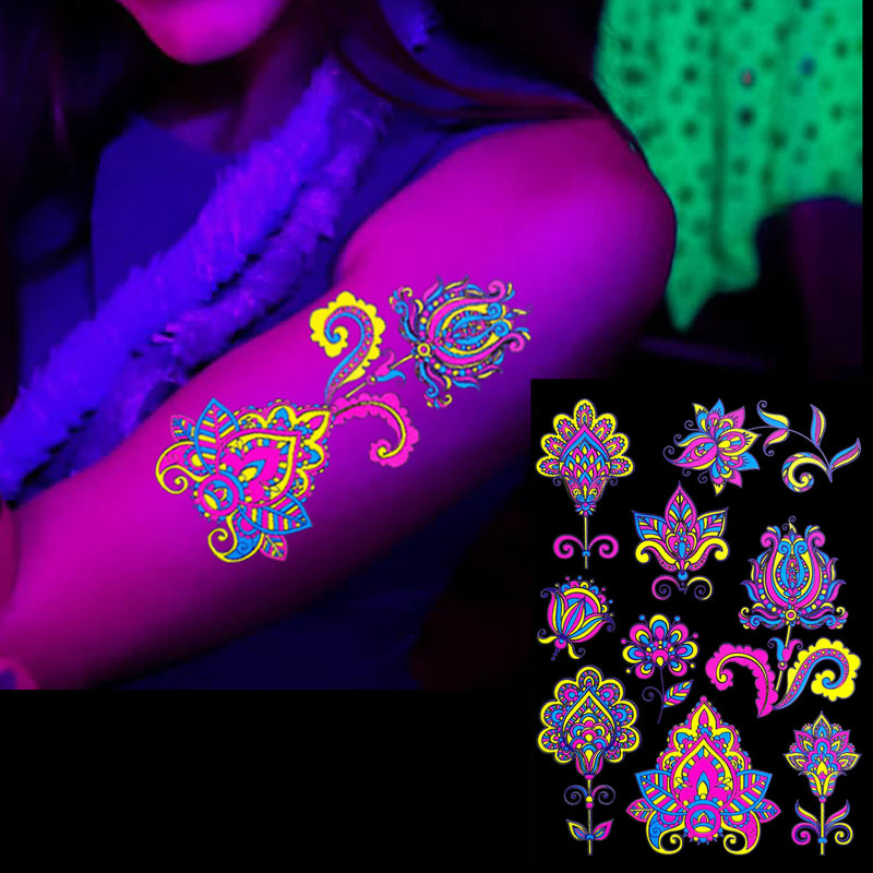 Purple Flower-Butterfly Glow in the Dark fake tattoo – Tattoo for
